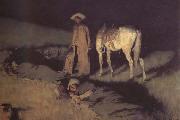 Frederic Remington In from the Night Herd (mk43) oil on canvas